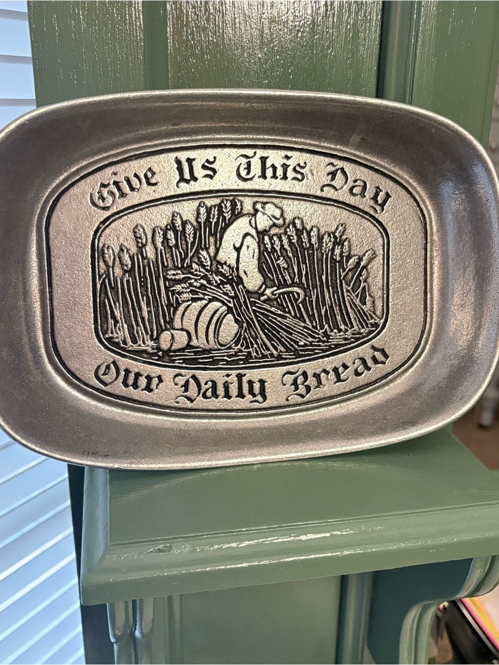 Wilton Silver Toned 'Give Us This Day Our Daily Bread' Decorative Tray